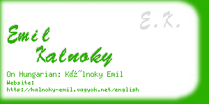 emil kalnoky business card